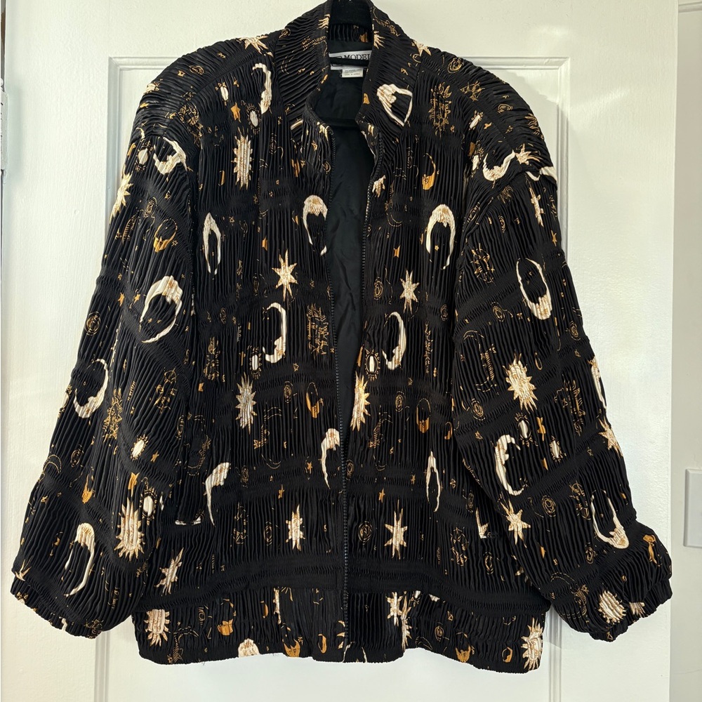 Black Celestial Patterned Jacket - image 1